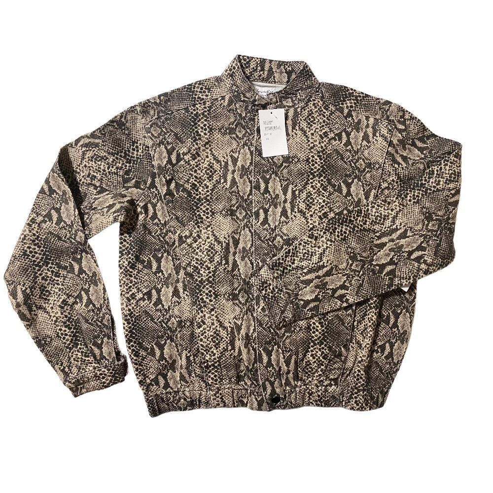 Twill Python Print Bomber Jacket - Picture 2 of 8